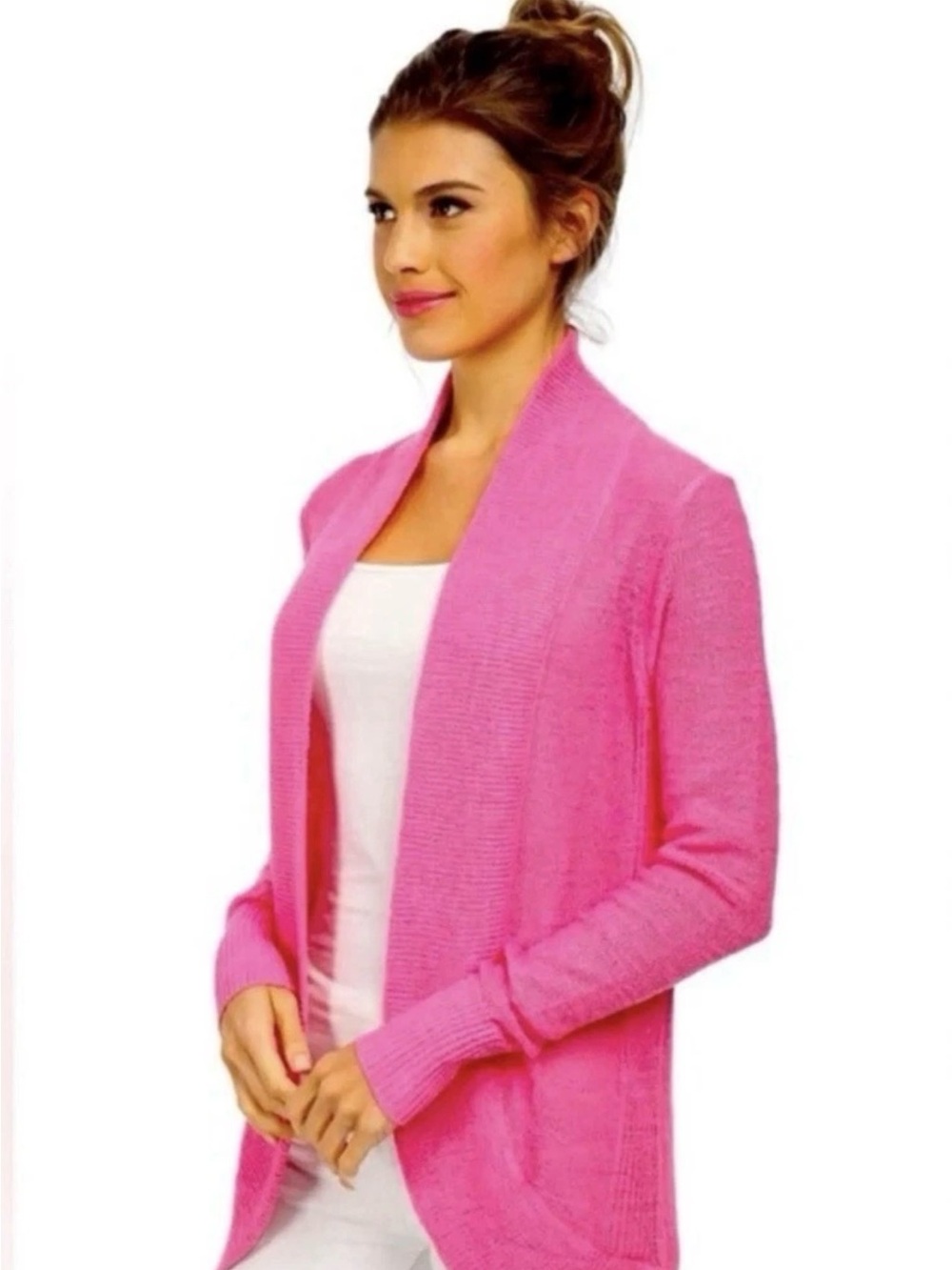 Lilly Pulitzer Hot Pink Open-Front Shawl Cardigan